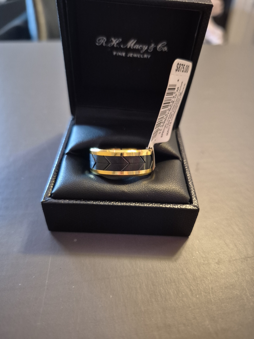 Triton
Men's Black Tread Design Band in Tungsten Carbide